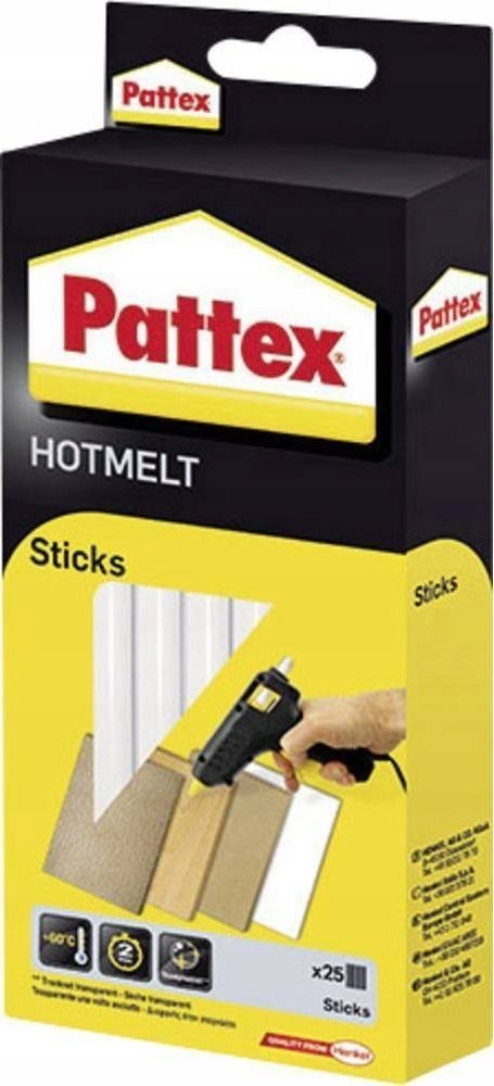 Pistolet do kleju Pattex Pattex Hot Sticks, transparent, ° 11 mm, 25 Sticks, 500g