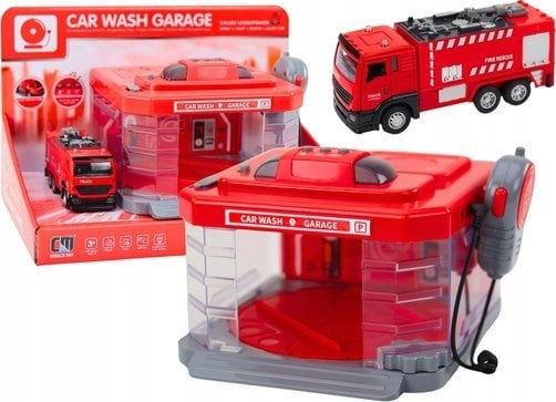 LeanToys Myjnia Straży Pożarnej Krótkofalówka Światła Dźwięki Woda