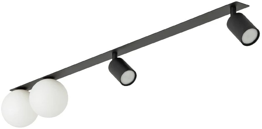 Minimalistyczna lampa sufitowa Vox 10929 mleczne kule tubki czarny