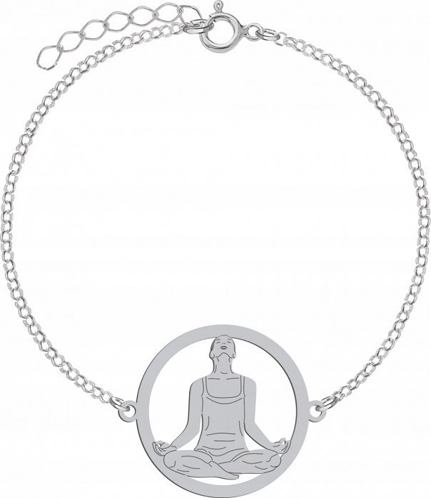 Radziszewska Jewellery Bransoletka Srebrna Kwiat Lotosu Joga 925 GRAWER DEDYKACJA GRATIS