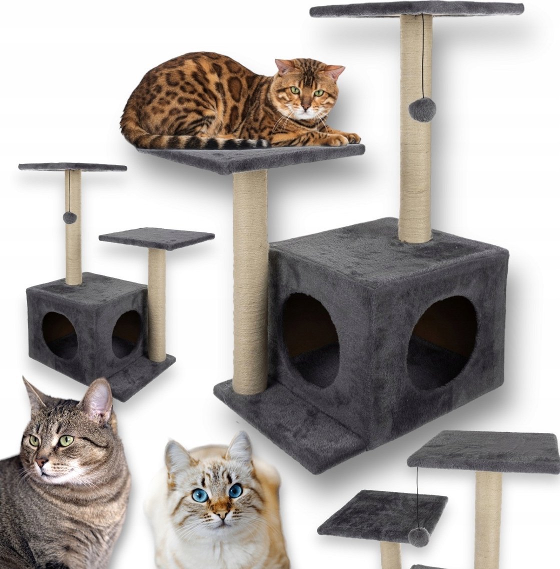 Drzewko dla kota 4 poziomy 71cm