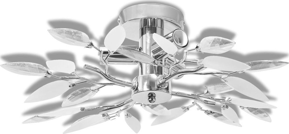 Lampa sufitowa Lumes Biała nowoczesna lampa sufitowa z listkami - E974-Melixa