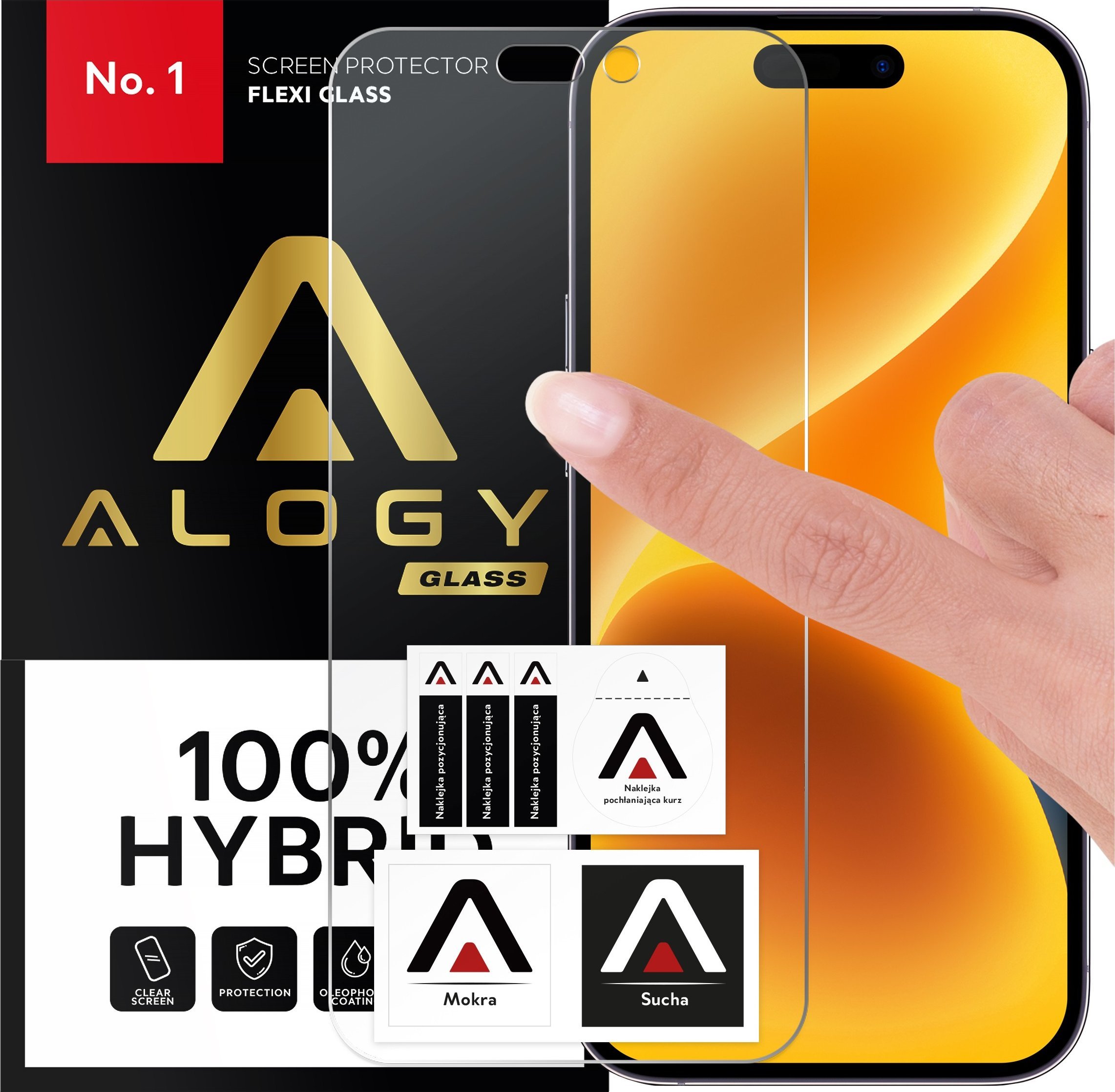 Alogy Szkło hybrydowe do Apple iPhone 14 Pro Max na ekran Flexi Glass 9H Case Friendly płaskie na ekran