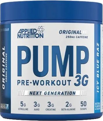 Applied Nutrition - Przedtreningówka, Pump 3G Pre-Workout, Icy Blue Raz, Proszek 375g
