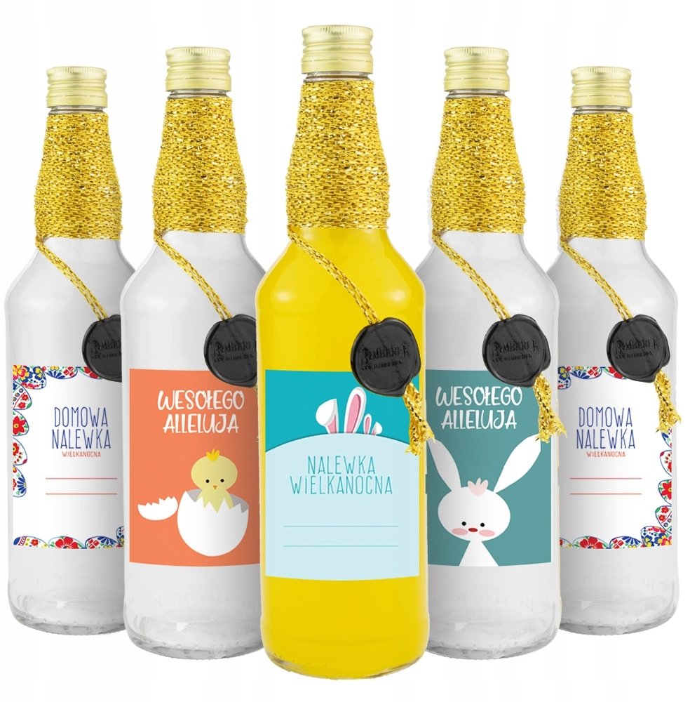 Bimberek 10x Butelki Szklane MONOPOL 500ml ZDOBIONA na Likier Nalewki