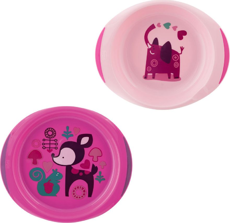 Chicco Zestaw 2 talerzy różowy