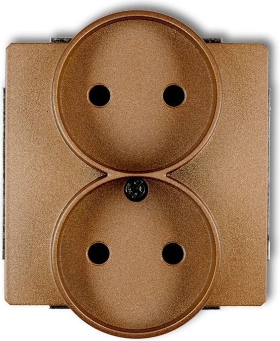 Karlik Gniazdo podwójne Deco b/u złoty metalik (8DGPR-2)