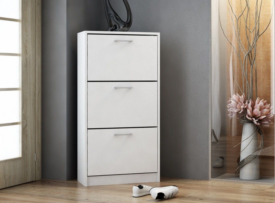 Topeshop Szafka na buty obuwie półka komoda * paula - biały (PAULA BIEL)