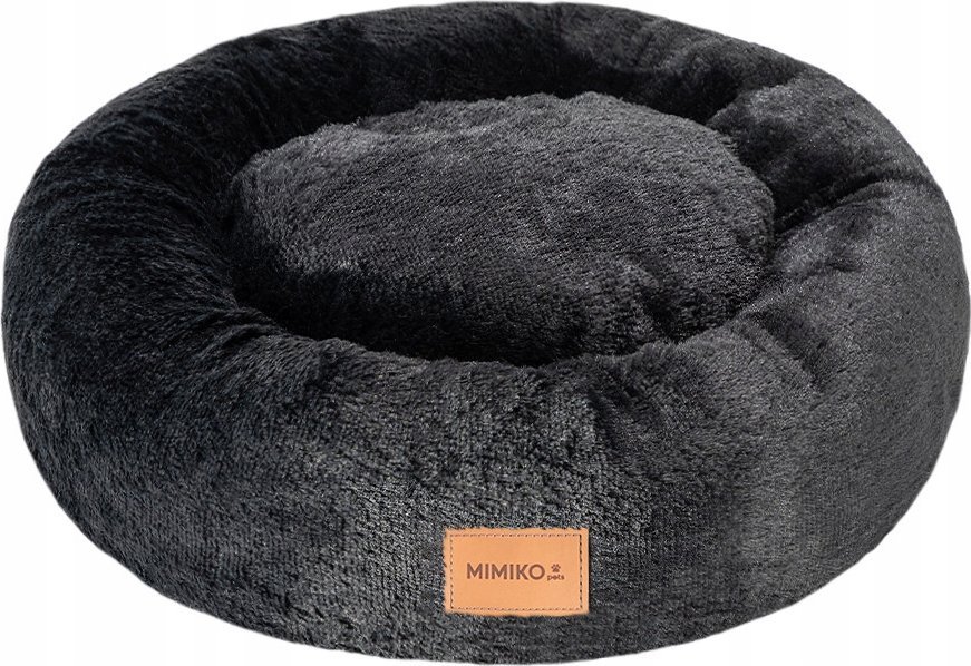 Mimikoko MIMIKO Pets Legowisko Shaggy okrągłe L 60cm czarne