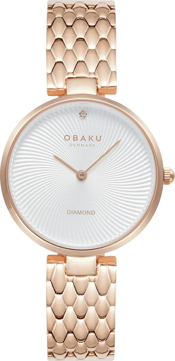Zegarek OBAKU Zegarek damski Obaku Denmark V256LXVISV różowe złoto
