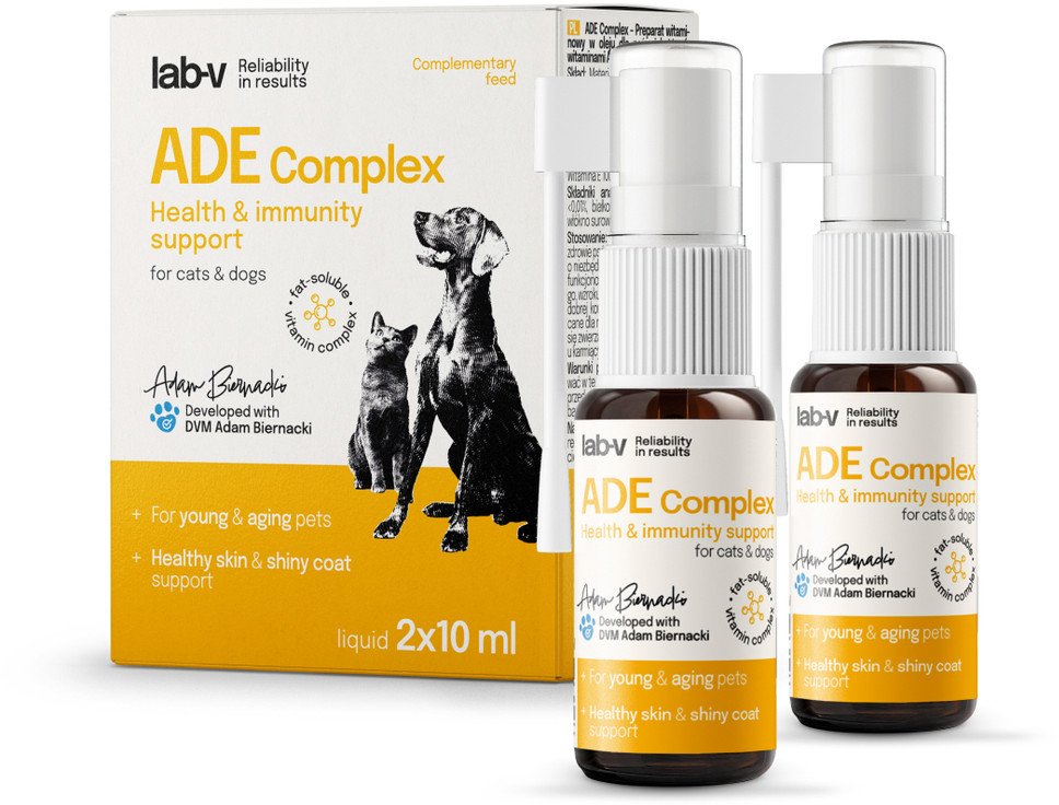 Lab-v ADE Complex Kompleks witamin A, D i E w formie spreju dla psów i kotów 2 x 10ml