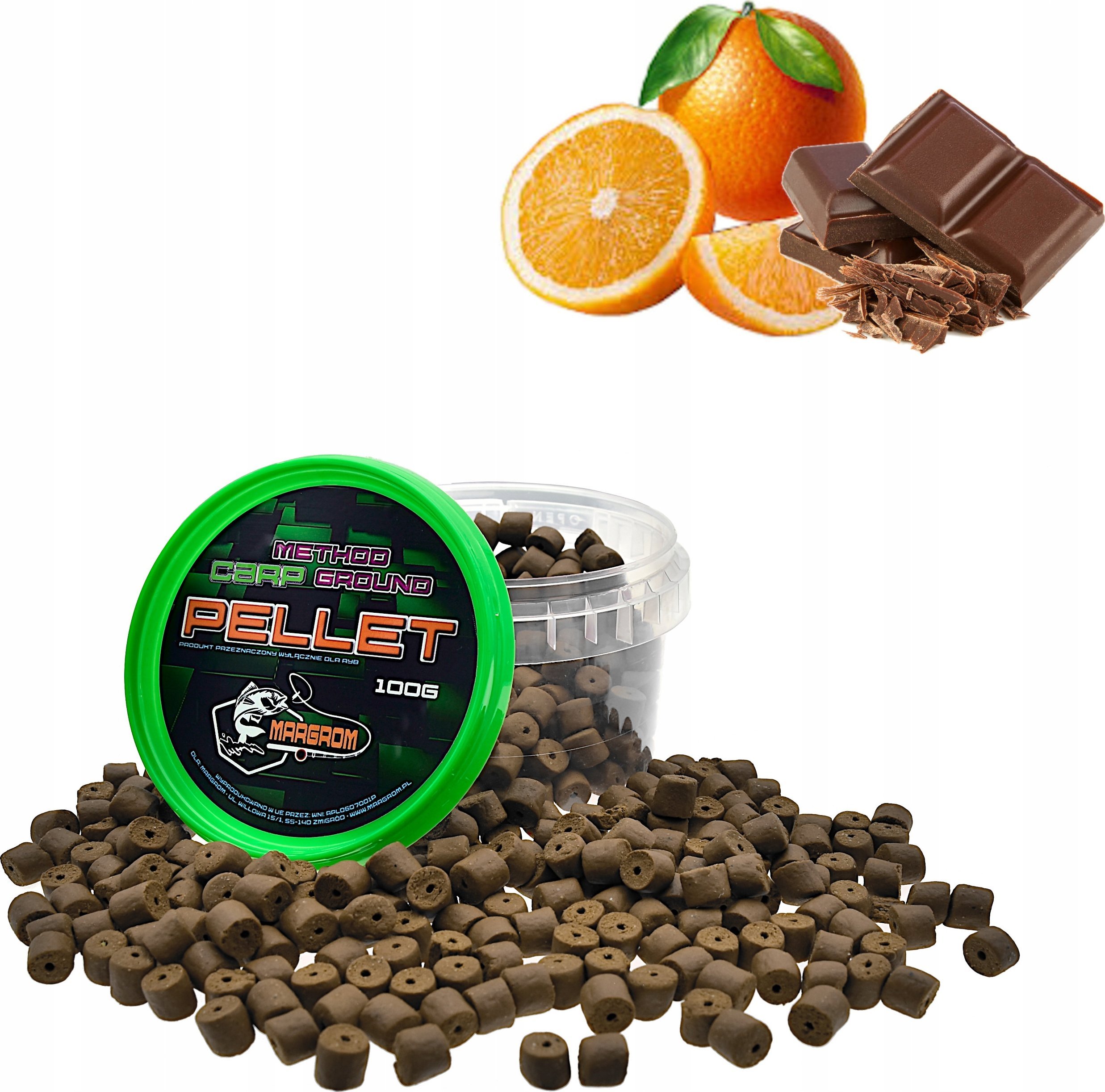 Margrom PELLET HACZYKOWY MARGROM 8mm 100g Czekolada Orange