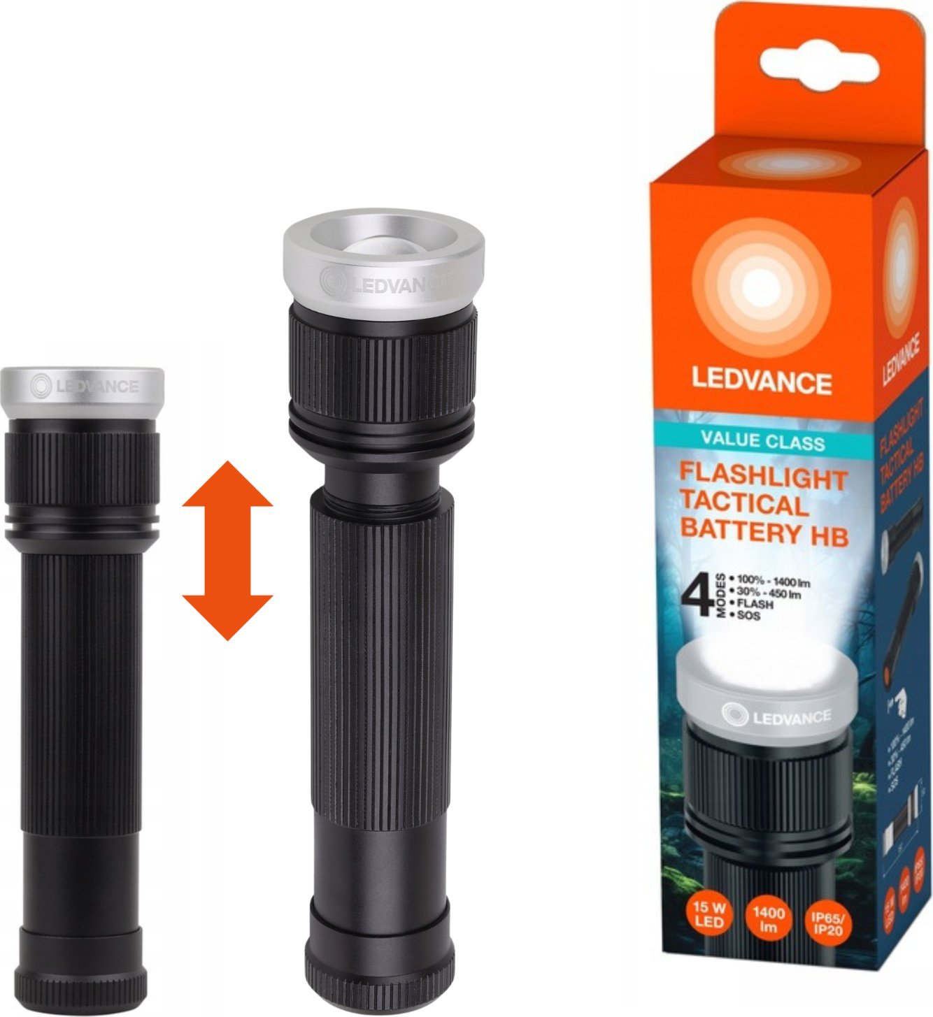 Latarka Osram LEDVANCE Latarka metalowa LED TAKTYCZNA Na Baterie 15W 6500K FLASHLIGHT
