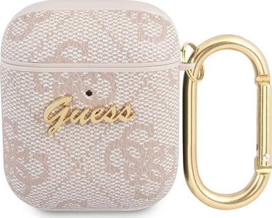 Guess Etui ochronne GUA24GSMP 4G Script Metal Collection do AirPods 1/2 różowe