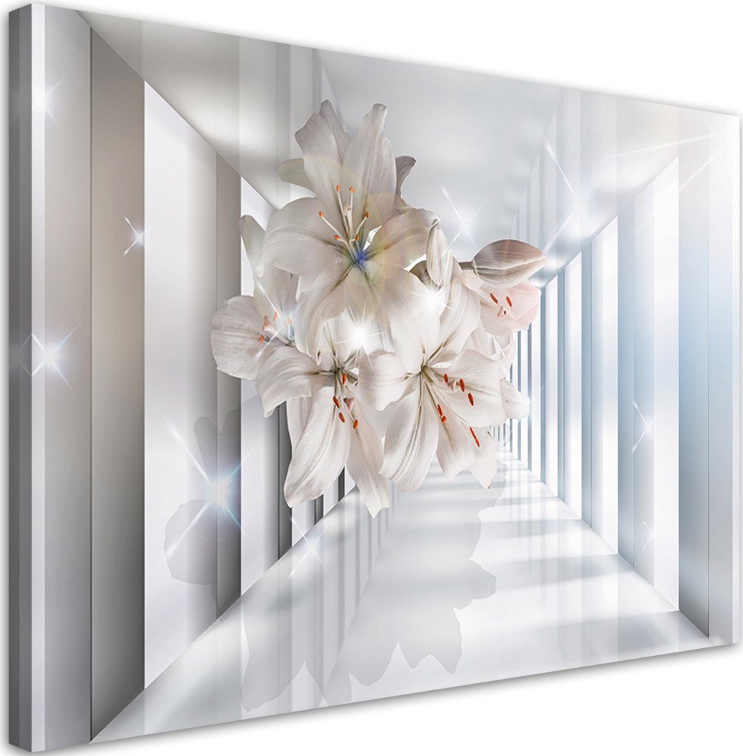Feeby Obraz na płótnie, Kwiaty w korytarzu 3D - 120x80