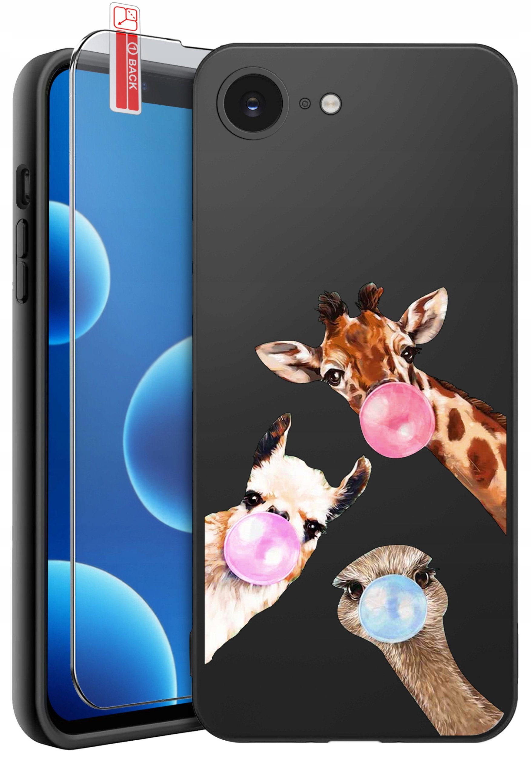 ETUI do iPhone 16e | WZORY | SILIKONOWE MATT CASE + SZKŁO 9H