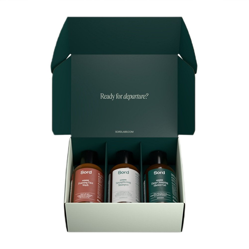 SORD_SET Travel Set Deep Cleansing Shower Gel żel pod prysznic 50ml + Strengthening Shampoo szampon do włosów 50ml + Foaming Face Wash pianka do mycia