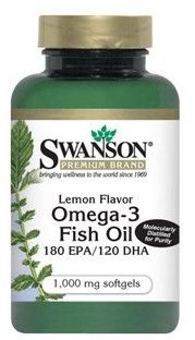 Swanson Lemon Flavor Omega-3 Fish Oil 150 kapsułek