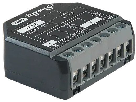 Shelly Relais "2PM Gen4" WLAN max. 16A 2 Kanäle BT Matter Zigbee Messfunktion Unterputz