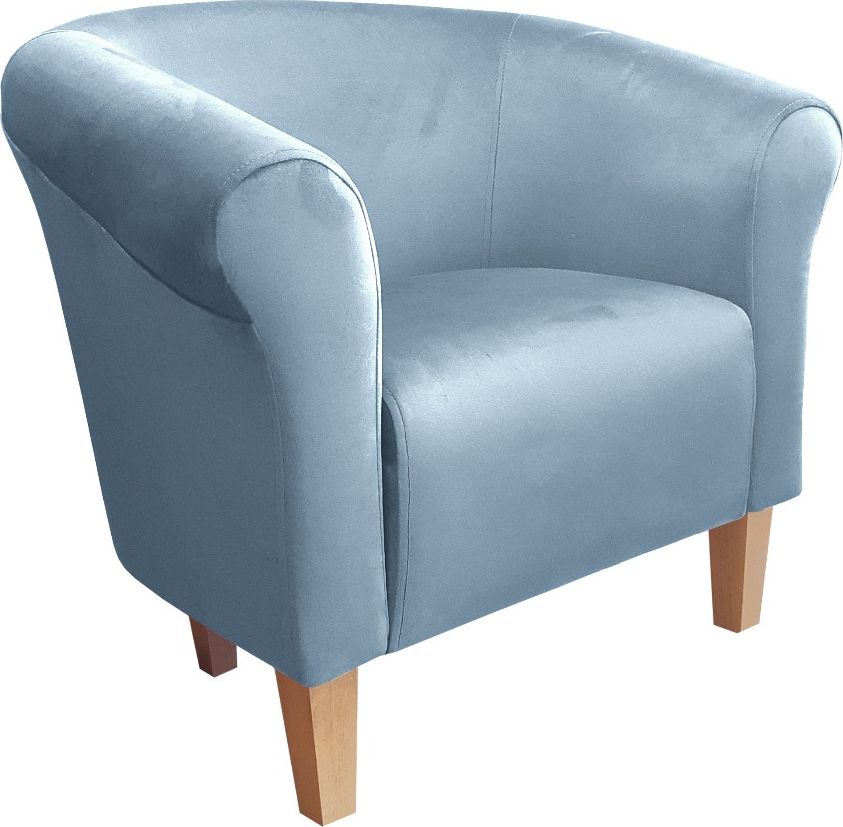 Atos Fotel DRAWA 1 BL VELVET szary wypoczynkowy ATOS