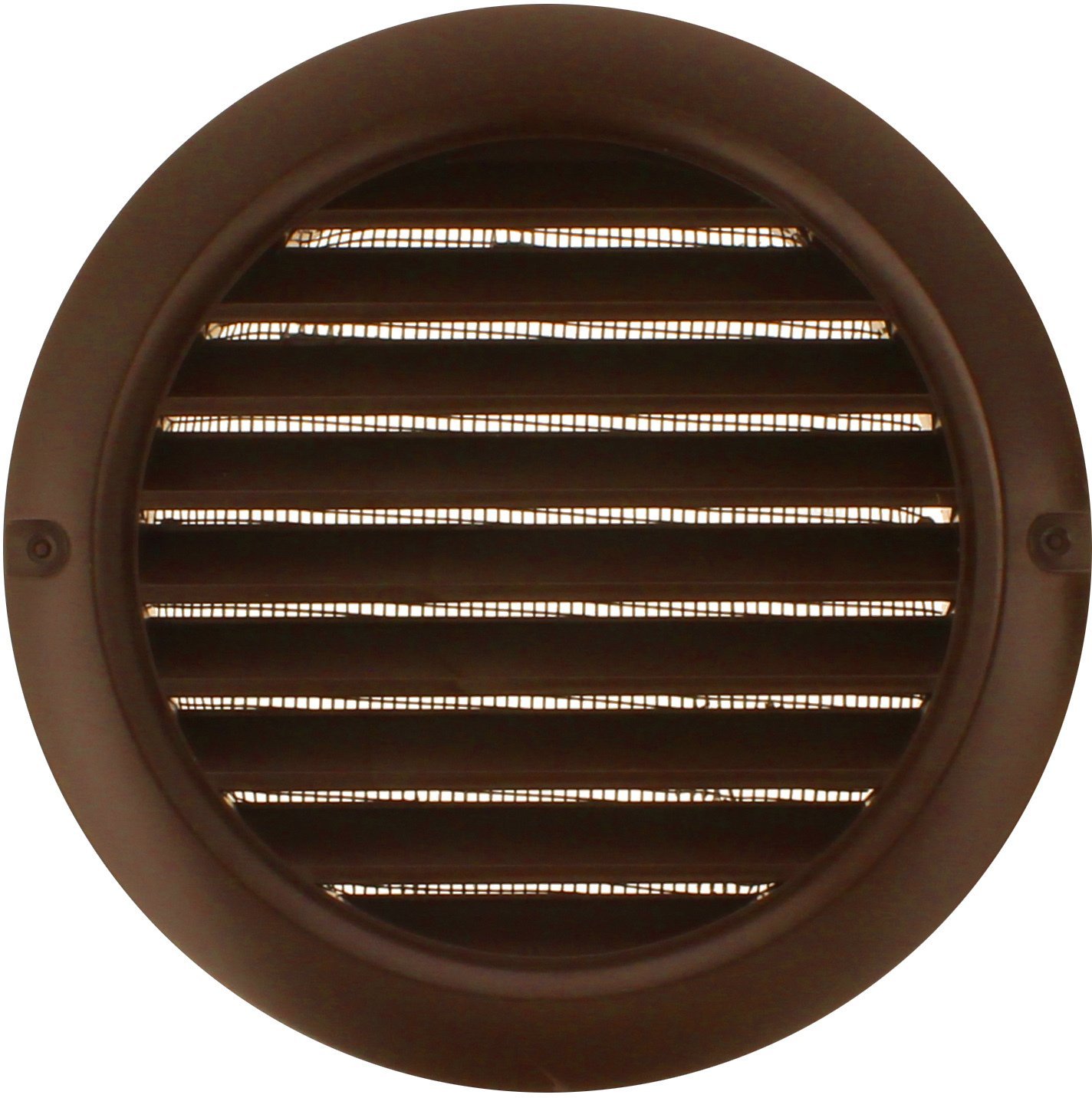 Kratka wentylacyjna okrągła z siatką i kołnierzem fi150mm brąz MW150KOBR