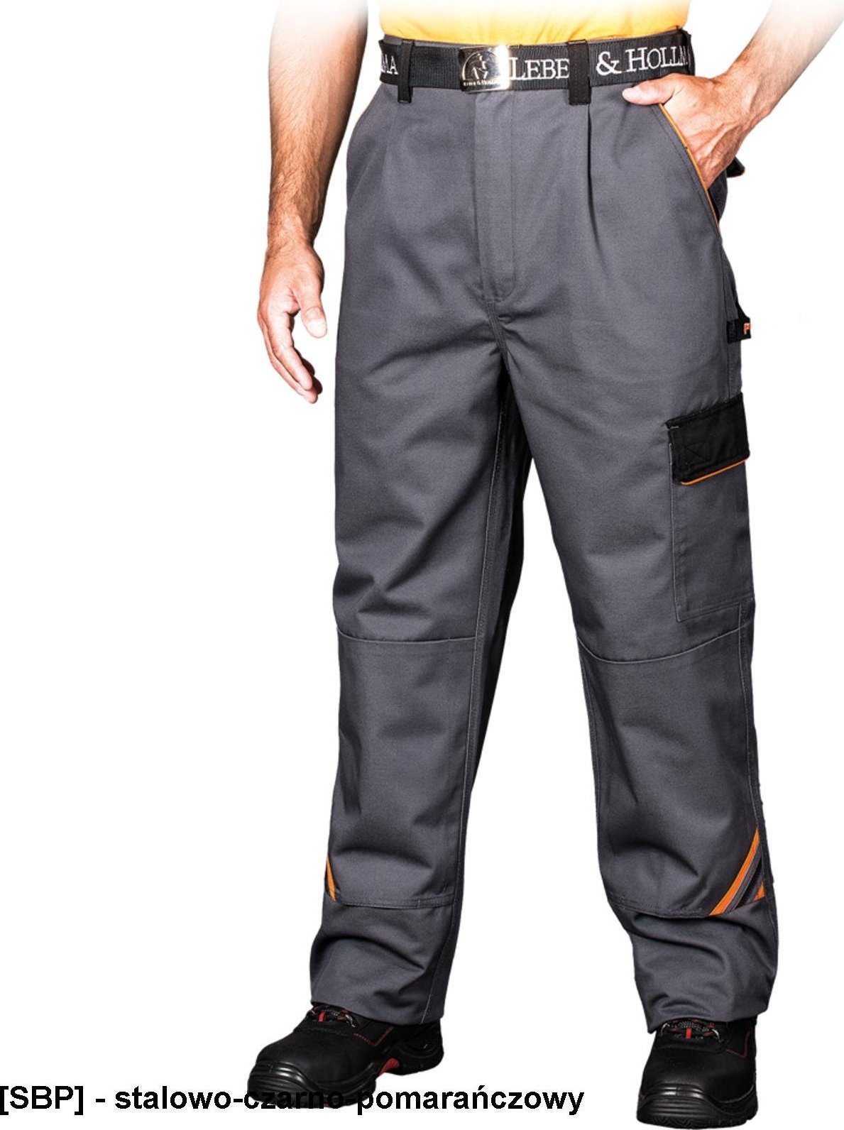 R.E.I.S. PRO-T - spodnie ochronne do pasa - stalowo-czarno-pomarańczowy 56