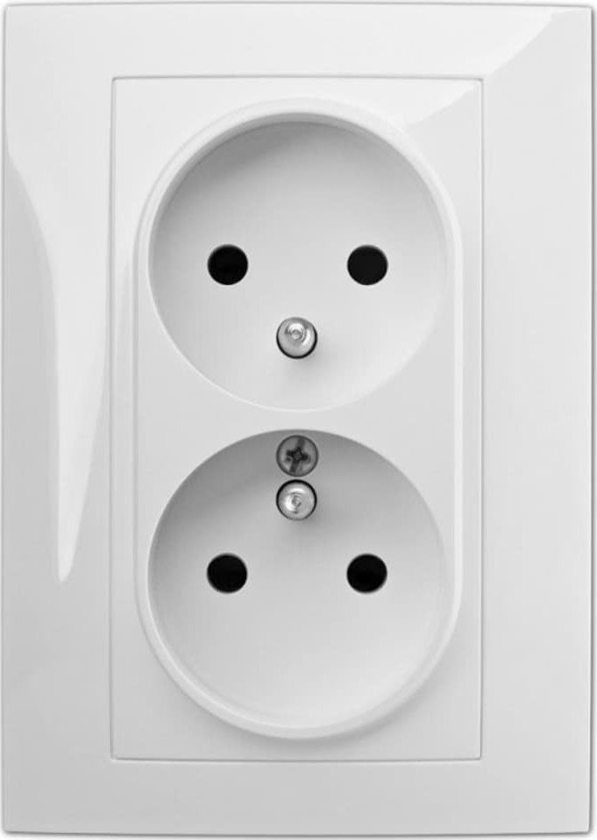 Elektro-Plast Vestra Gniazdo podwójne 2x2P+Z monolit z ramką podtynkowe IP20 biały 3835-00