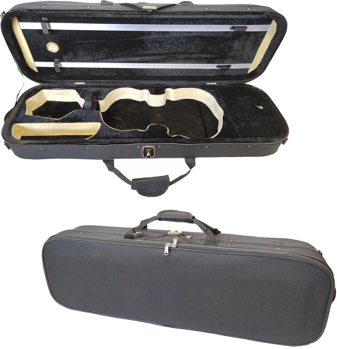 HARD BAG QY200 FUTERAŁ POKROWIEC NA SKRZYPCE 4/4 HIGROMETR WELUR CZARNY