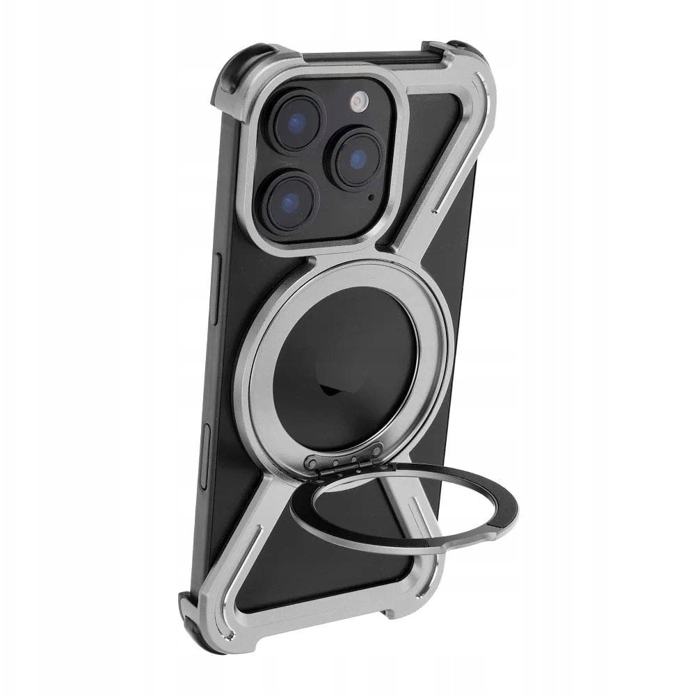 Futerał TITANIUM Escort kompatybilny z MagSafe do IPHONE 15 srebrny