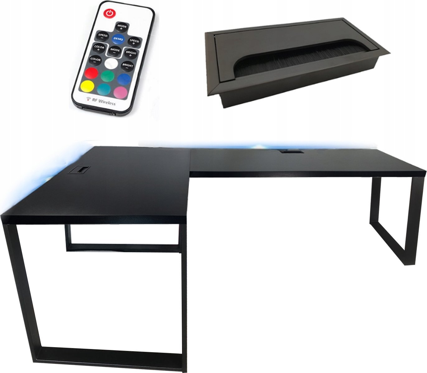 BIURKO GAMINGOWE NARONE LOFTOWE METALOWE 240x160 PRZEPUST PRODUCENT