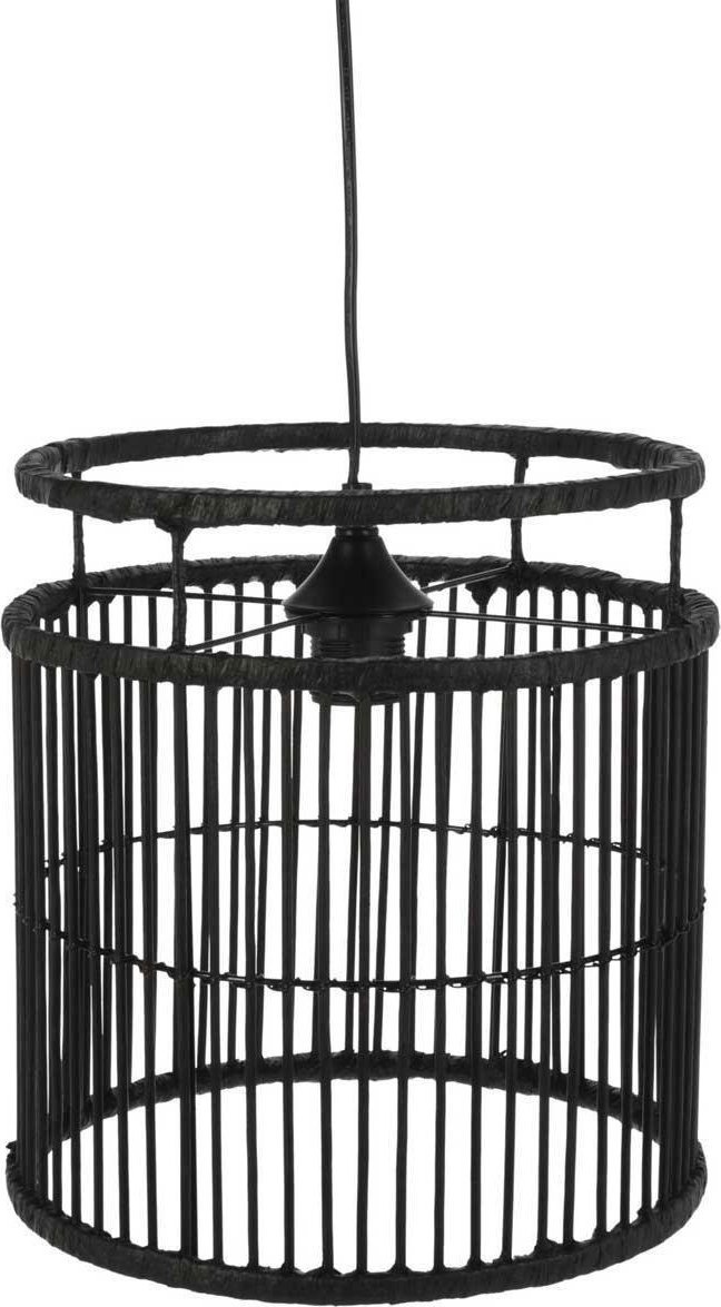 Lampa wisząca H&S Decoration Lampa sufitowa Bambusowa LOFT czarna ażurowy klosz