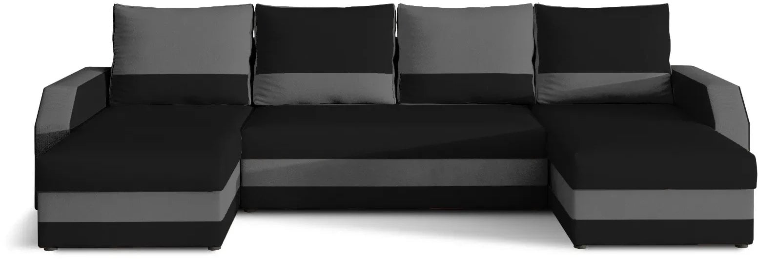 Narożnik z funkcją spania MARION uniwersalny lewy/prawy czarny/szary ELTAP