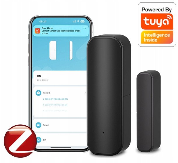 Czujnik Otwarcia Zamknięcia Drzwi Okna TUYA ZGBEE #czarny