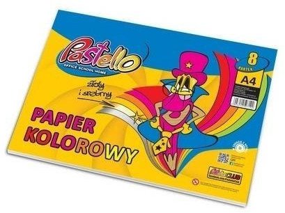 Papier kolorowy A4 8 kartek błyszczący