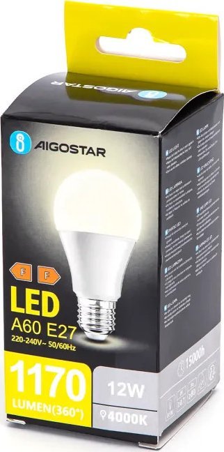 Aigostar Żarówka LED A60 E27 12W 4000k LED A60 E27 12W 4000k