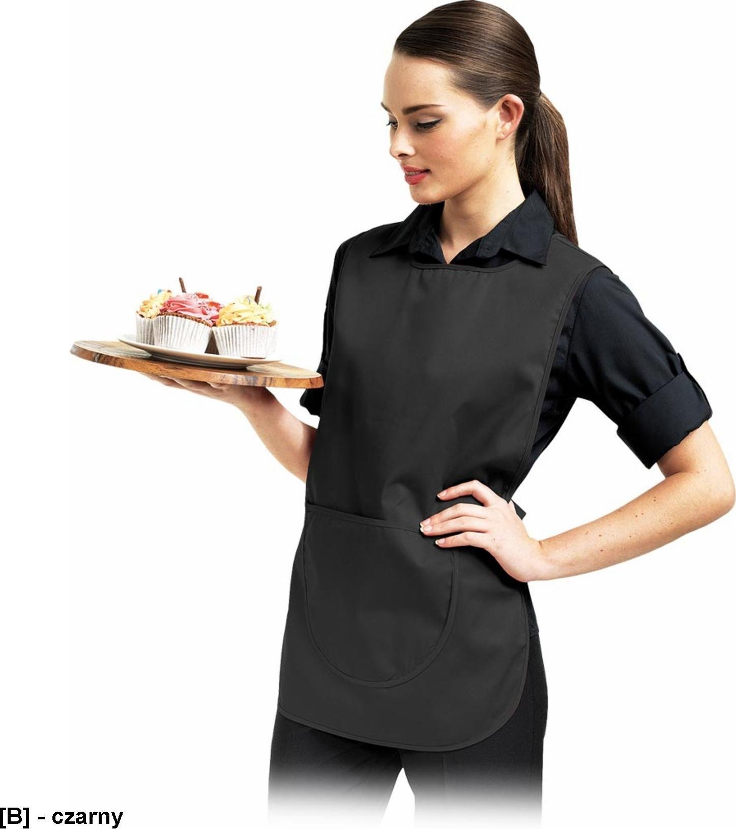 R.E.I.S. TN-1K - tunika dla gastronomi damska z kieszenią - czarny M