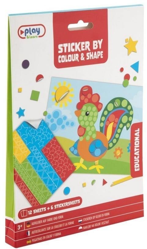 Naklejanie po kolorach i kształtach Kogut