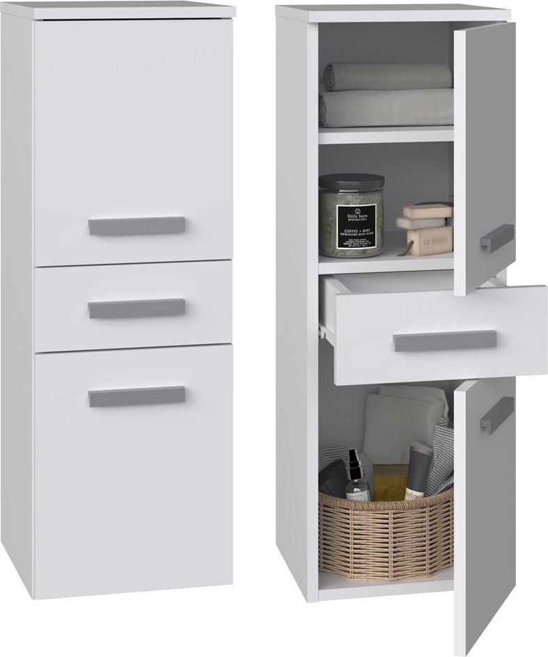 Topeshop Słupek łazienkowy Nel 30x30x85 cm biały mat