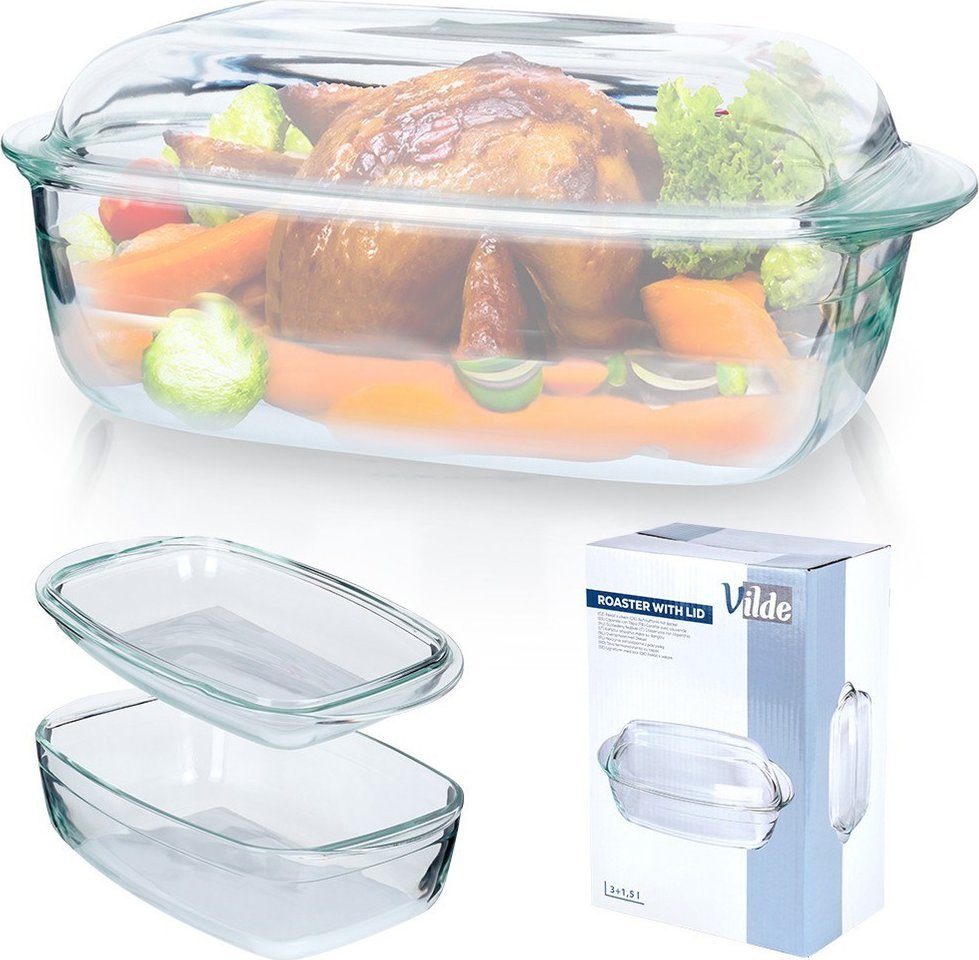 Vilde Naczynie żaroodporne z pokrywką szklane 3+1,5 l