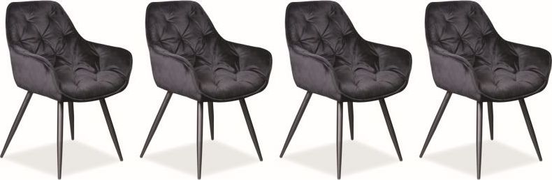 Signal Zestaw krzeseł CHERRY VELVET 4 szt czarne