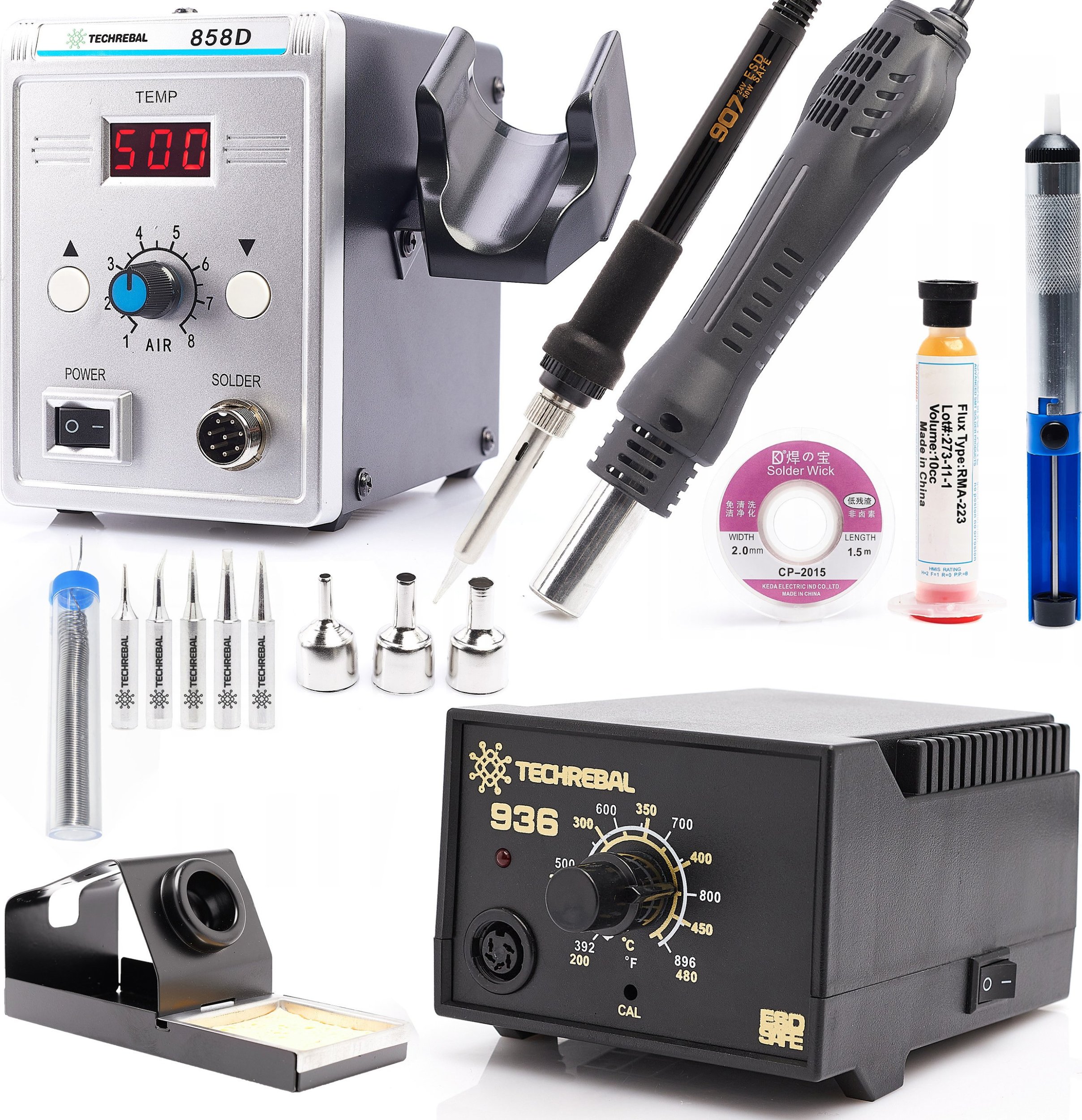 Stacja Lutownicza Hot-Air 858D Stacja Lutownicza Grotowa 936 Techrebal