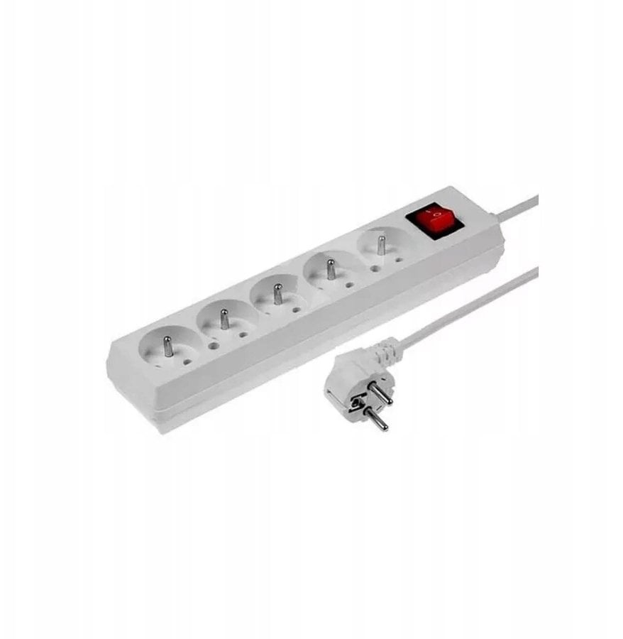 Jonex Przedłużacz z wyłącznikiem 5-gniazd z/u 10A 3m biały PS-570WS T-106010