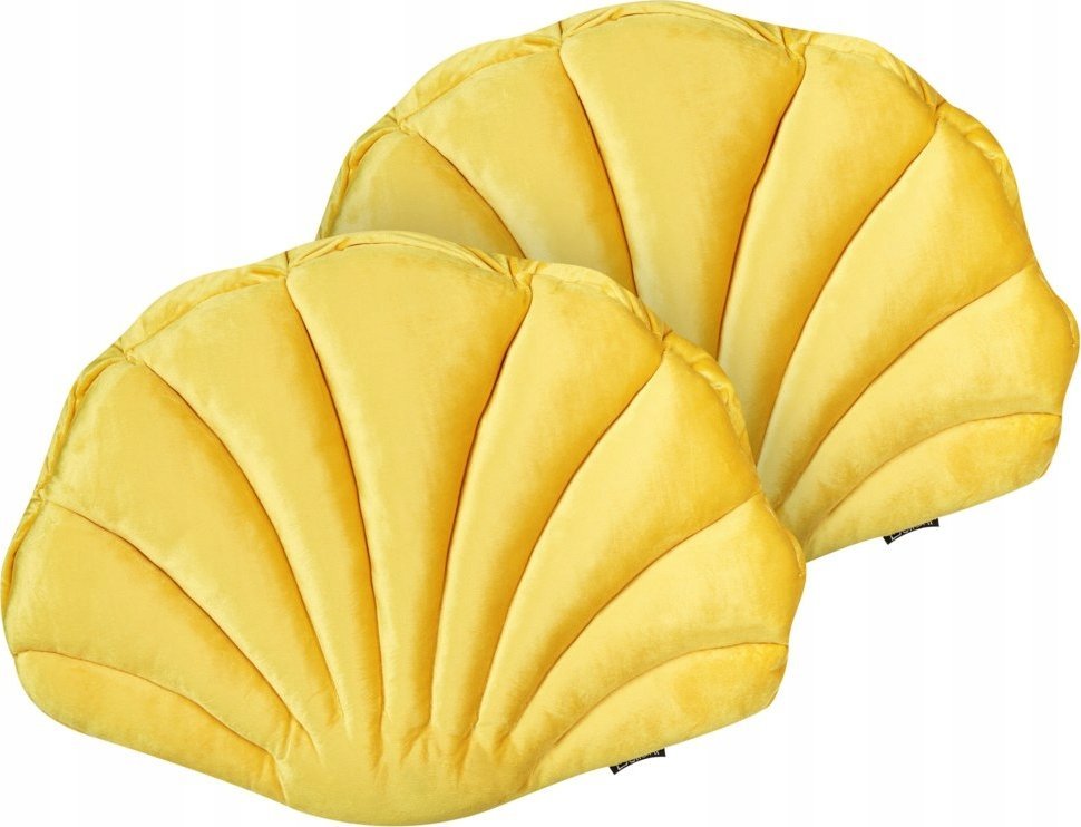 Beliani 2 poduszki dekoracyjne muszle welurowe 47 x 35 cm żółte CONSOLIDA
