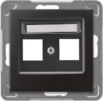 Ospel Obudowa gniazda teleinformatycznego podwójnego IMPRESJA antracyt (GPK-2Y/p/50)