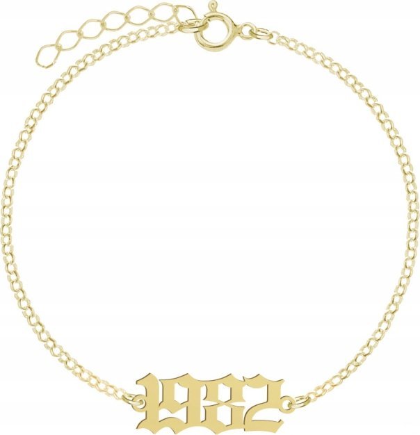 Radziszewska Jewellery Pozłacana Bransoletka Data Rocznik Dedykacja