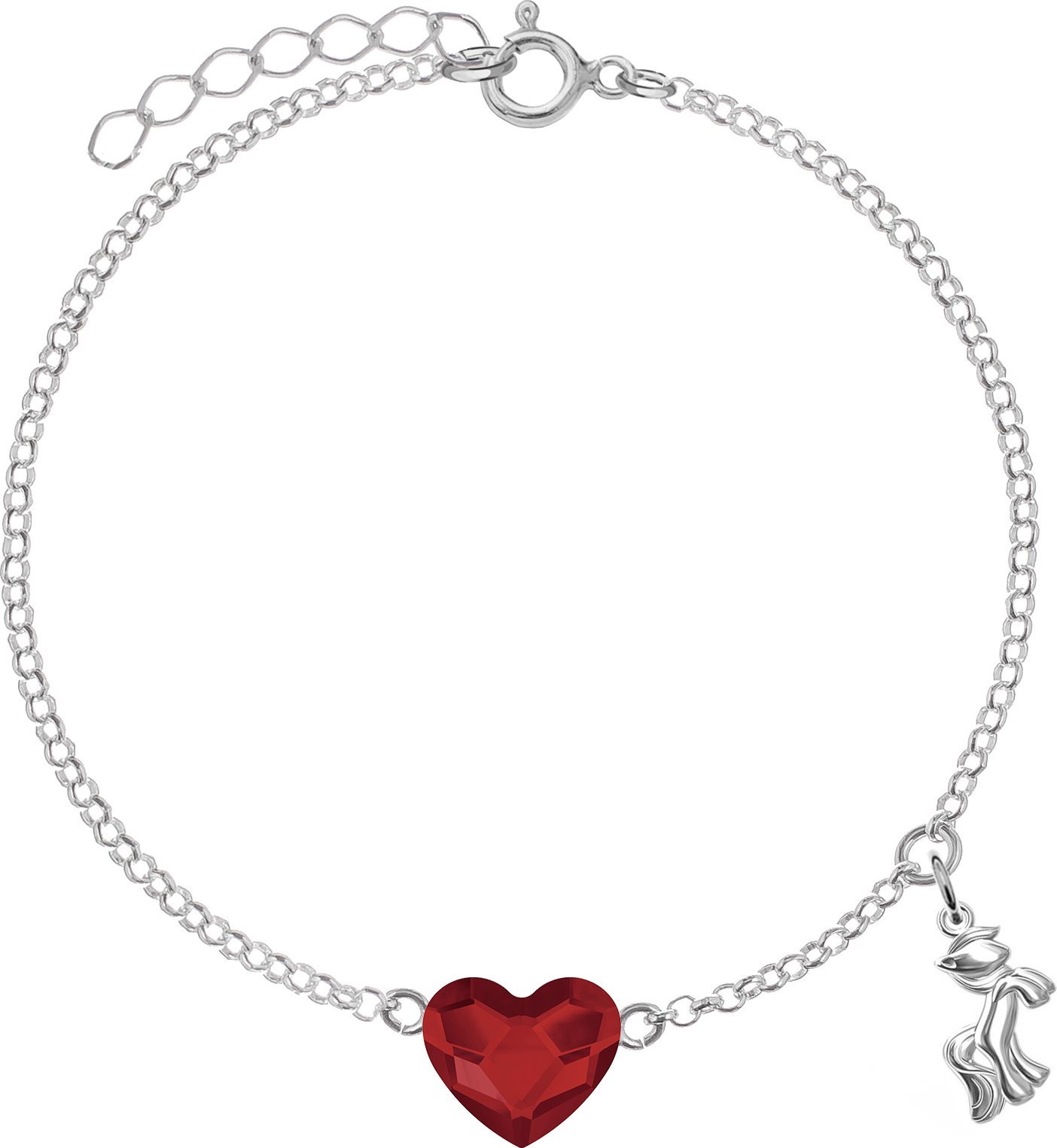 Radziszewska Jewellery Bransoletka Srebrna Serce i Kucyk Pony