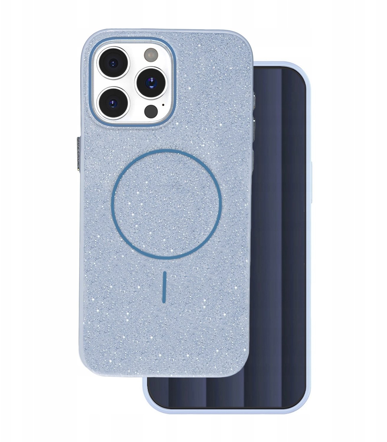 Nakładka Glitter Thin Magsafe case do iPhone 16 Pro Max niebieski