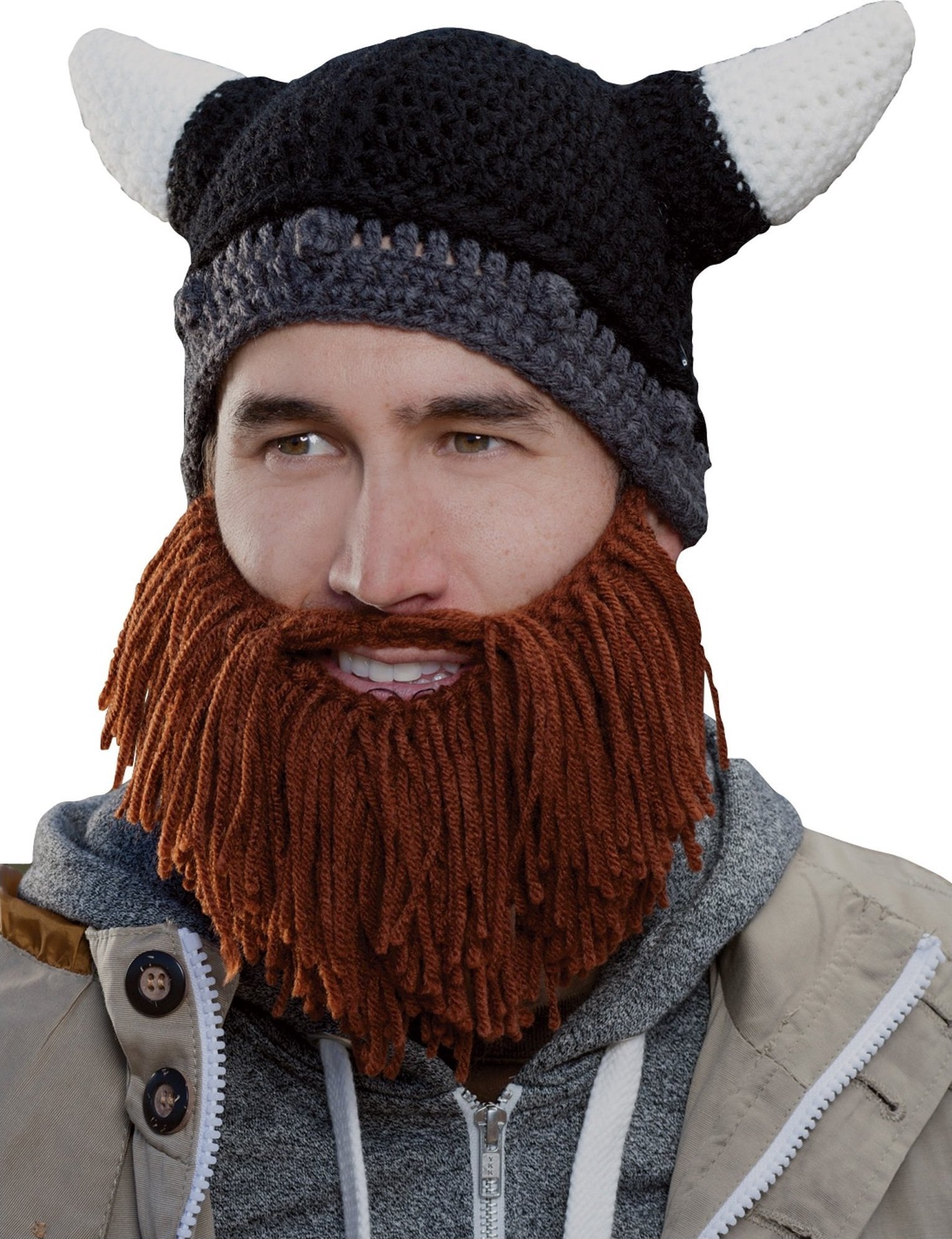 Korbi CZAPKA WIKINGA VIKING Z BRODĄ ROGAMI czapka wiking