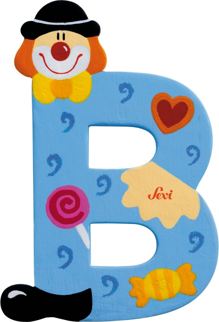 Sevi Drewniana literka B, Klaun (81738)