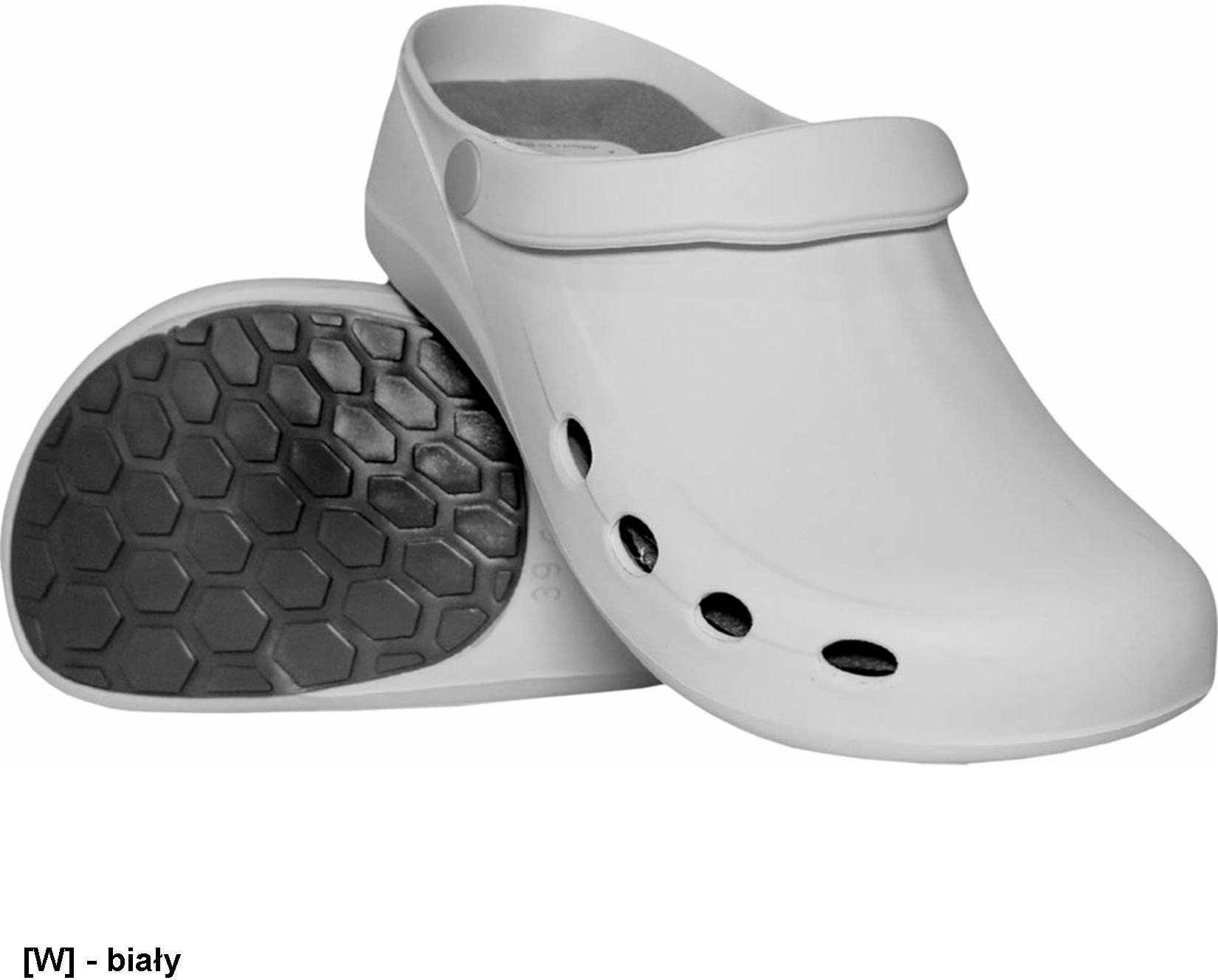 BMPRIMACLOG OB SRC A E - Klapki PRIMA CLOG właściwości antyelektrostatyczne wyjmowana wkładka memory absorpcja uderzeń pod piętą - biały 43